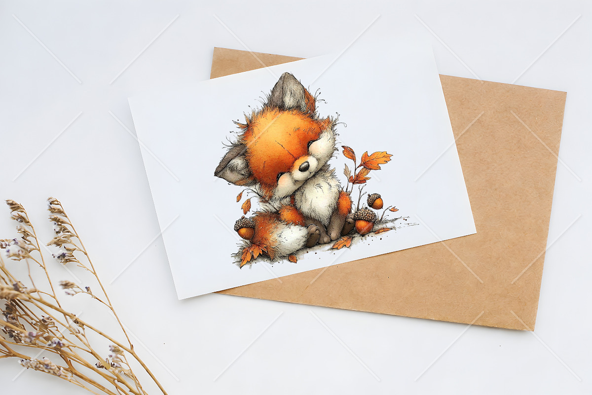 Whimsical Autumn Animals Clipart, a Seasonal Illustration by Canvas Craft (Photo 10 of 10)