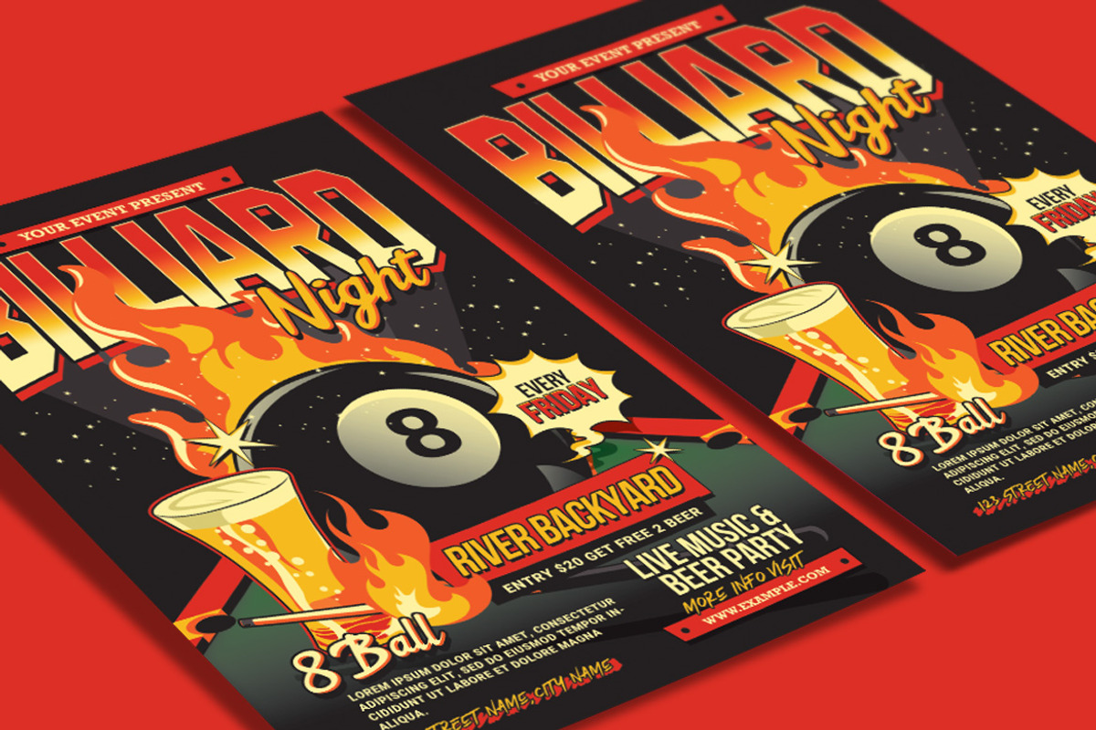 Billiard Night Flyer, a Flyer Template by Muhamad Iqbal hidayat (Photo 3 of 4)