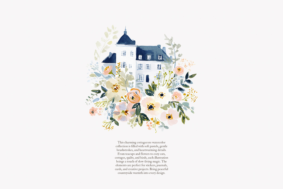 whimsical watercolor castle clipart, a Decorative Illustration by Patishop Art (Photo 7 of 10)