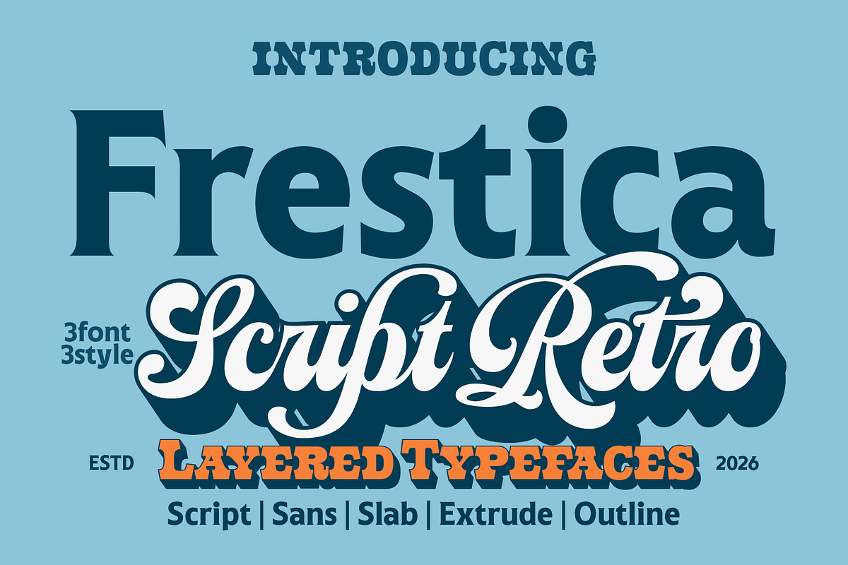 Frestica Font Trio, a Script Font by joelmaker (Photo 2 of 24)