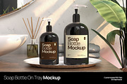 Soap Bottle On Tray Mockup, a Packaging Mockup by graphicook (Thumbnail 1 of 4)