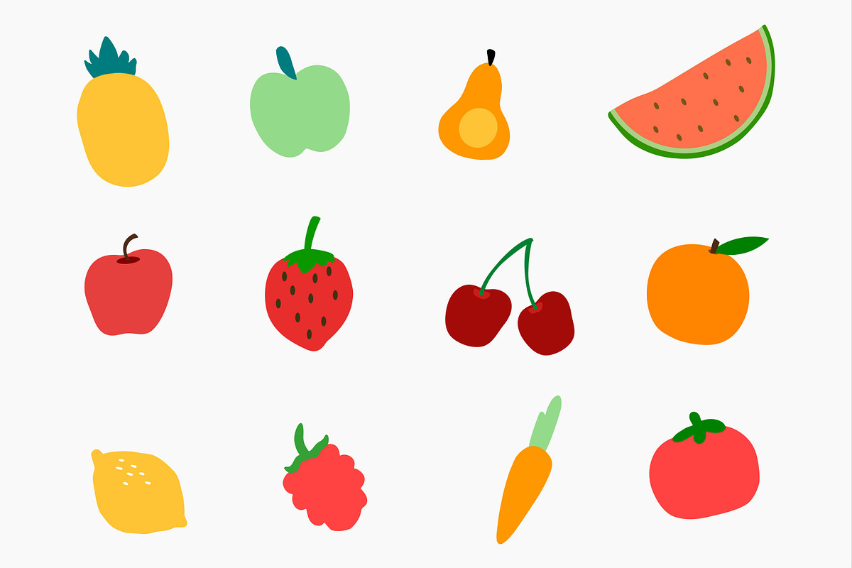 fruits elements collection, a Food Illustration by nicollr's store (Photo 3 of 3)