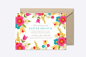 Country Flowers Easter Invite, an Invitation Template by origamiprints