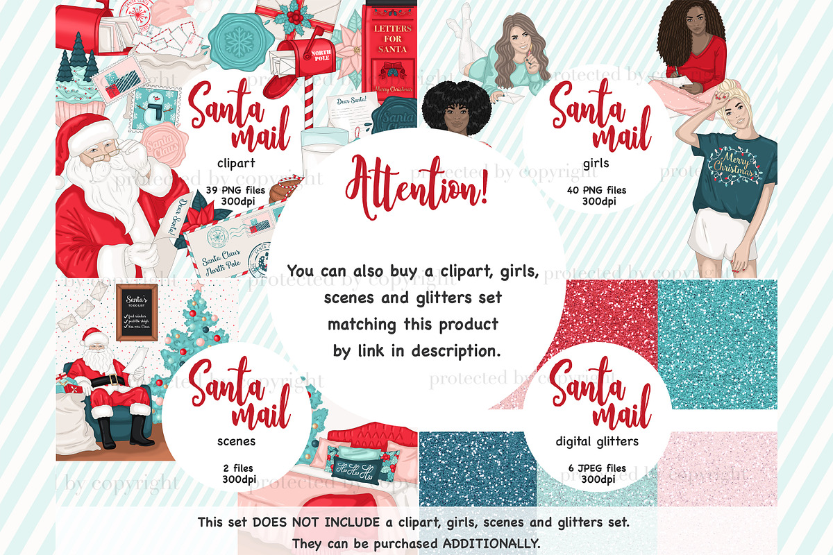 Santa Mail Patterns, a Pattern Graphic by GlamArtZhanna (Photo 4 of 4)