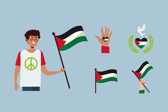 Palestine Flag Elements Set preview 2
