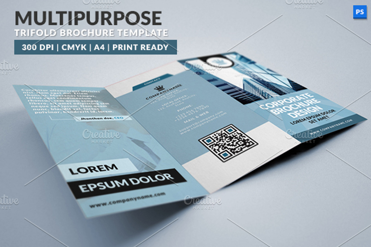 Multipurpose Trifold Brochure, a Brochure Template by WonderShop (Photo 1 of 4)