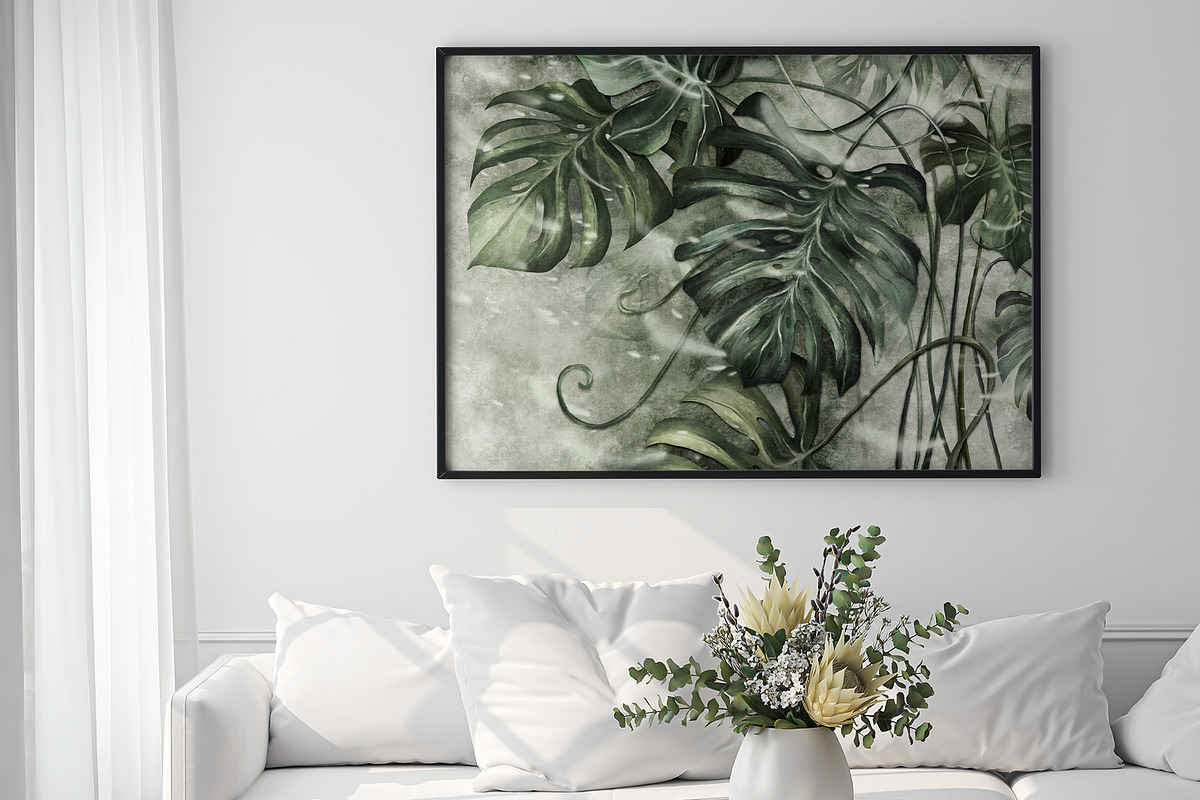 Wallpaper Tropical Monstera Leaves, a Wallpaper Graphic by apollinariia_shop (Photo 9 of 11)