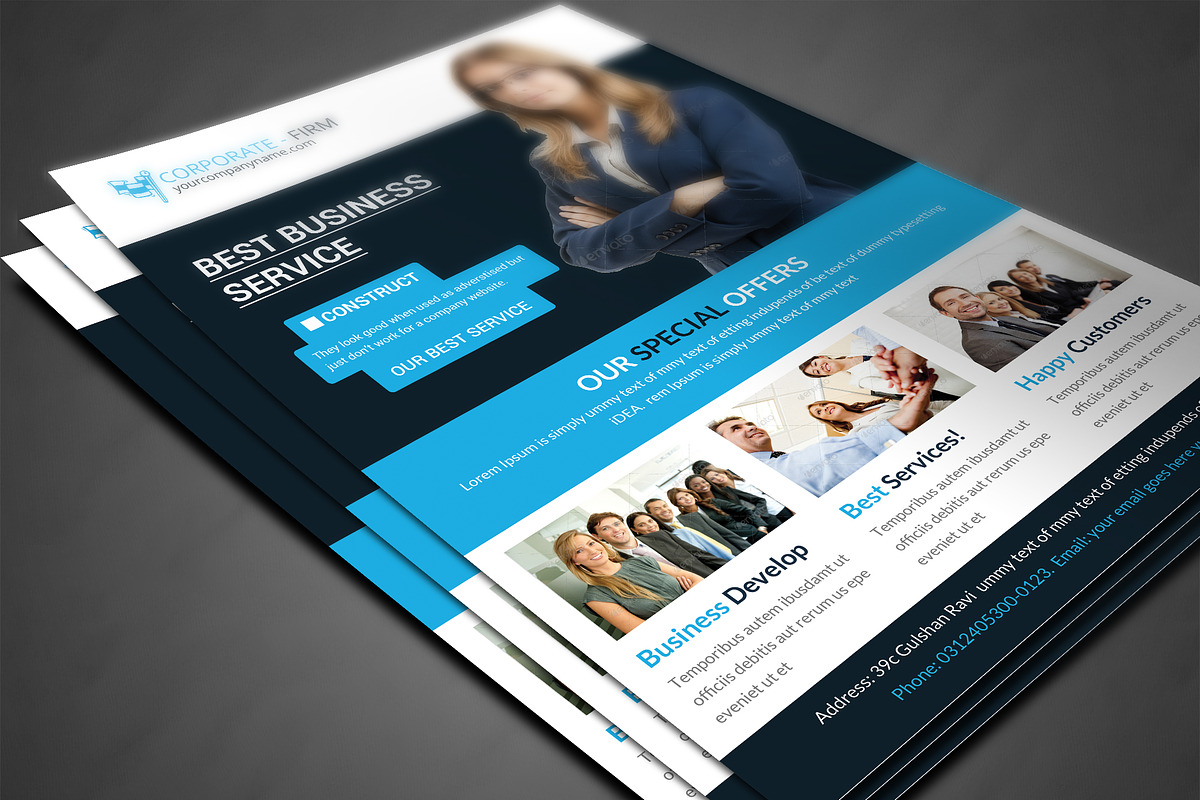Corporate Business Flyer Template, a Flyer Template by AfzaalGraphics (Photo 3 of 4)