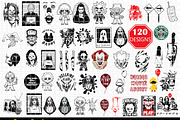 120 Horror Scary Movie SVG Bundle, an Object Illustration by FancyDesignStudio (Thumbnail 1 of 3)