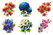Spring Blooming Hydrangea Clipart, an Illustration by Dream Creation (Thumbnail 6 of 7)