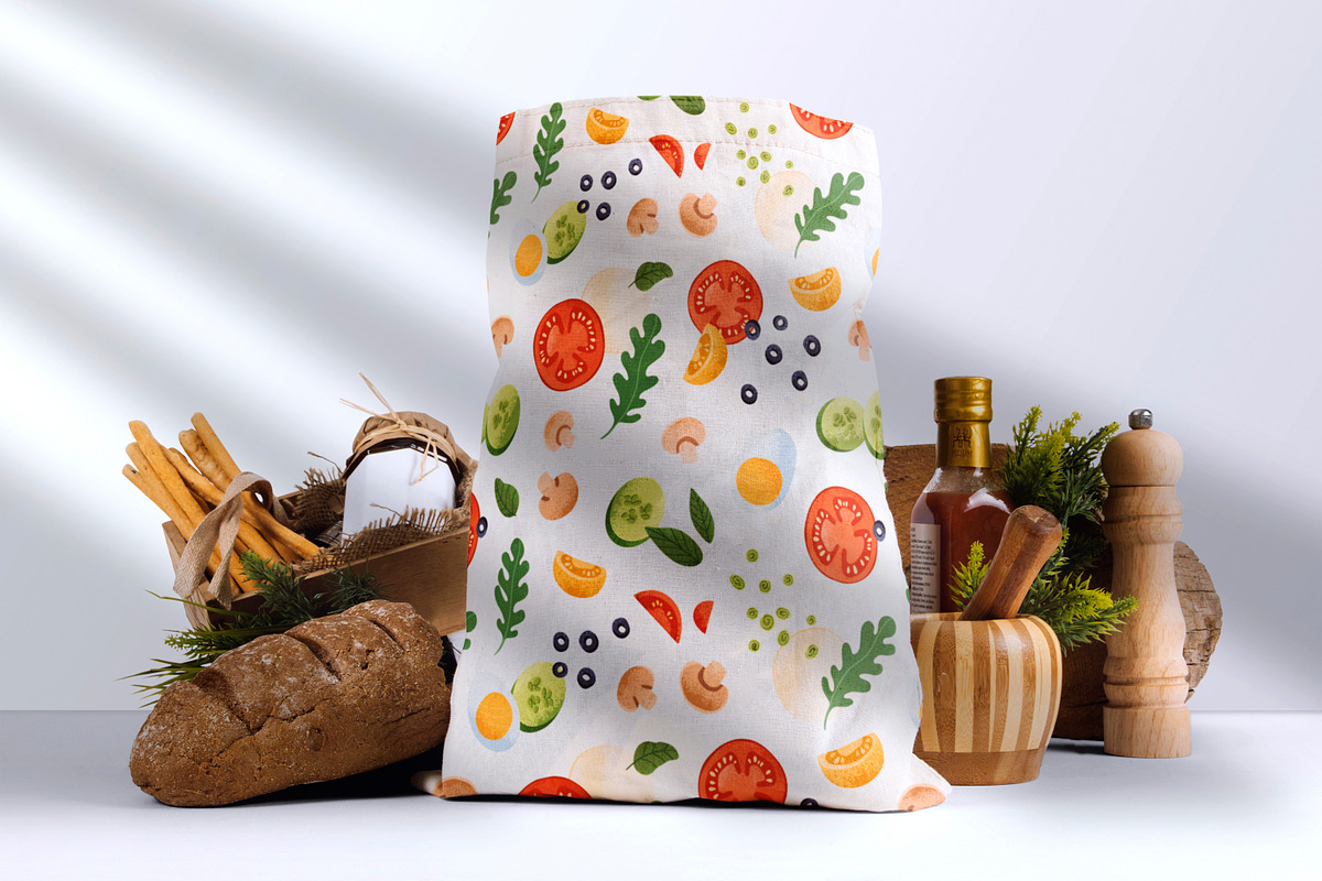 Healthy fresh food seamless patterns, a Pattern Graphic by Good Studio (Photo 5 of 8)