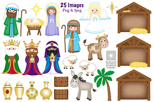 Christmas Nativity Clipart & Paper