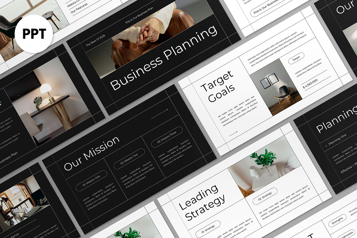 Black White Business Plan PPT, a Presentation Template by graphicook (Photo 1 of 4)