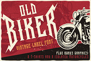 Old Biker Label Font + Bonus, a Symbol Font by VozzyStock (Thumbnail 1 of 7)