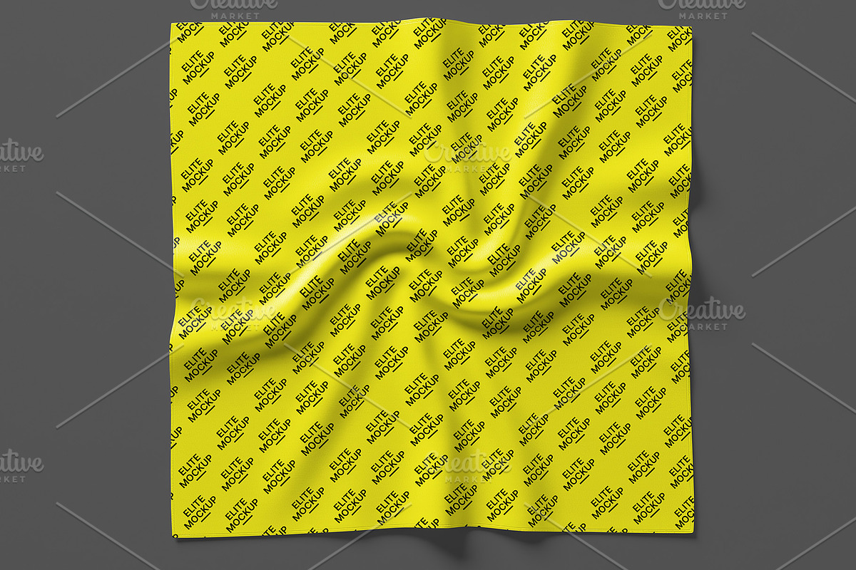 Square Handkerchief Mockup Pack, a Merchandise Mockup by Elite Mockups (Photo 2 of 4)