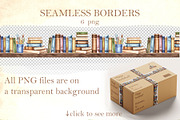 Vintage bookshelf watercolor clipart, an Education Illustration by susie-p-art (Thumbnail 10 of 13)
