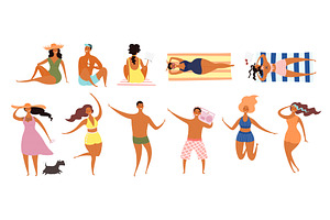 Women, men in swimsuit, having fun, a Person Illustration by sceptical cactus