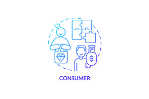 Consumer blue gradient concept icon, an Icon by IMG Visuals