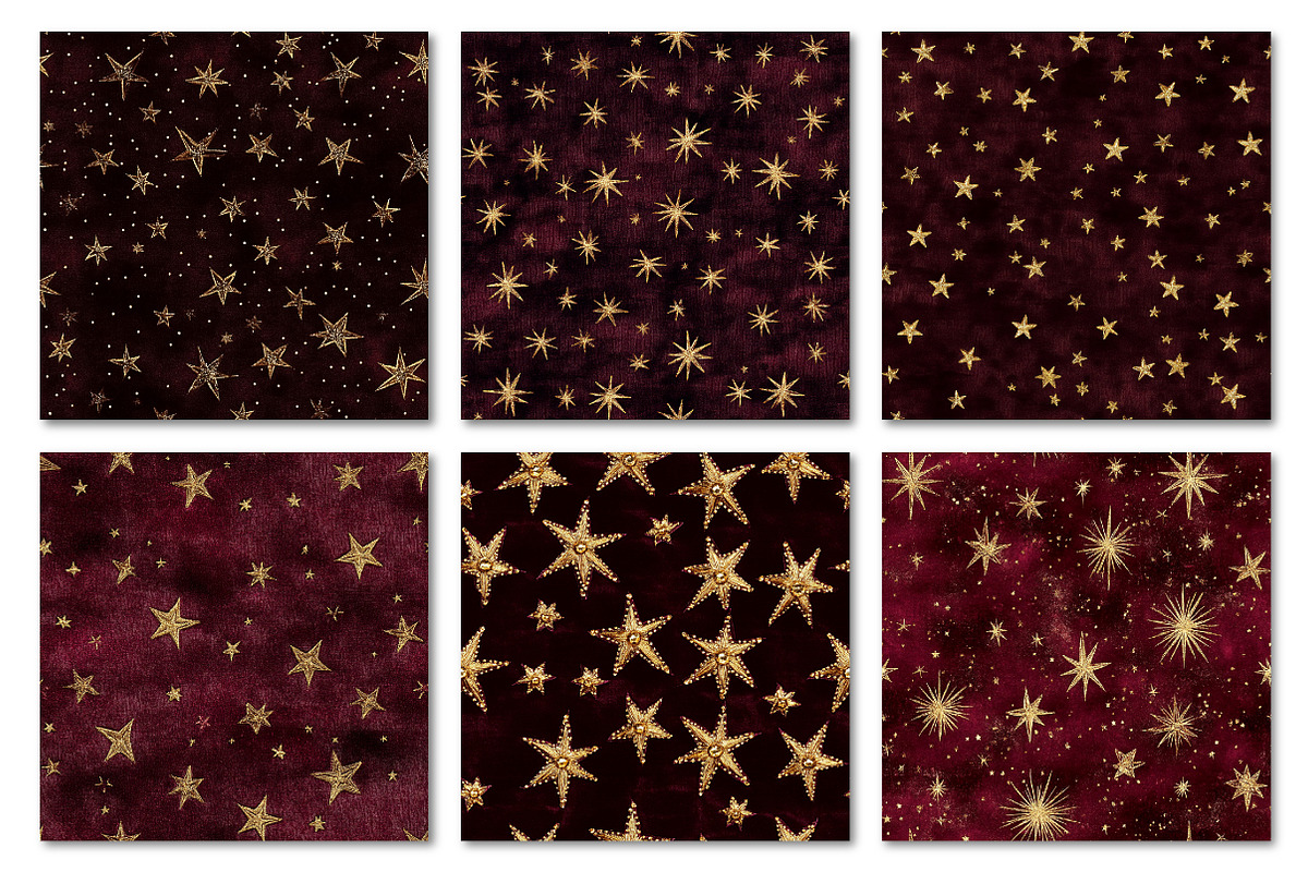 Gold Stars Velvet Fabric, a Texture Graphic by Dream Creation (Photo 4 of 5)