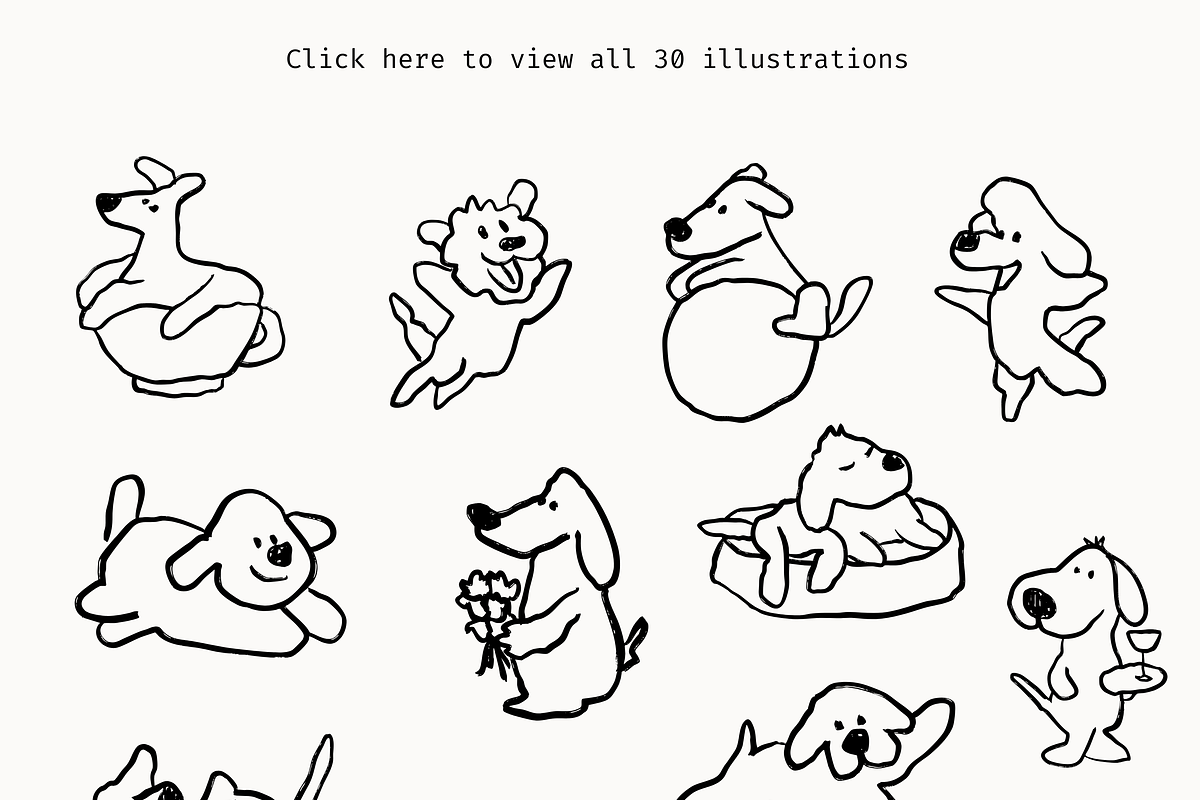 DOGS: Naive Vector Dog Illustrations, an Animal Illustration by Veyla (Photo 3 of 11)