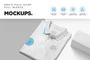 Men Full Sleeve Polo Shirt Mockups, a Shirt Mockup by megostudi0 (Thumbnail 4 of 6)