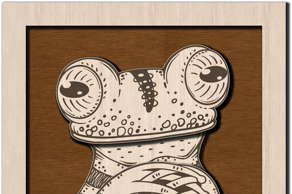 Funny Frog Laser Cut Template DIY, an Object Illustration by Bubert Art (Photo 2 of 6)