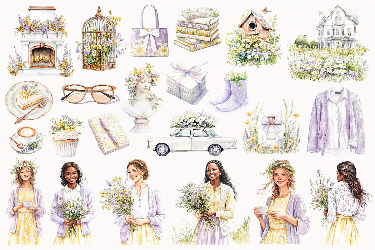 Spring Is Here. Purple Edition., a Seasonal Illustration by PeDe Designs (Photo 5 of 14)