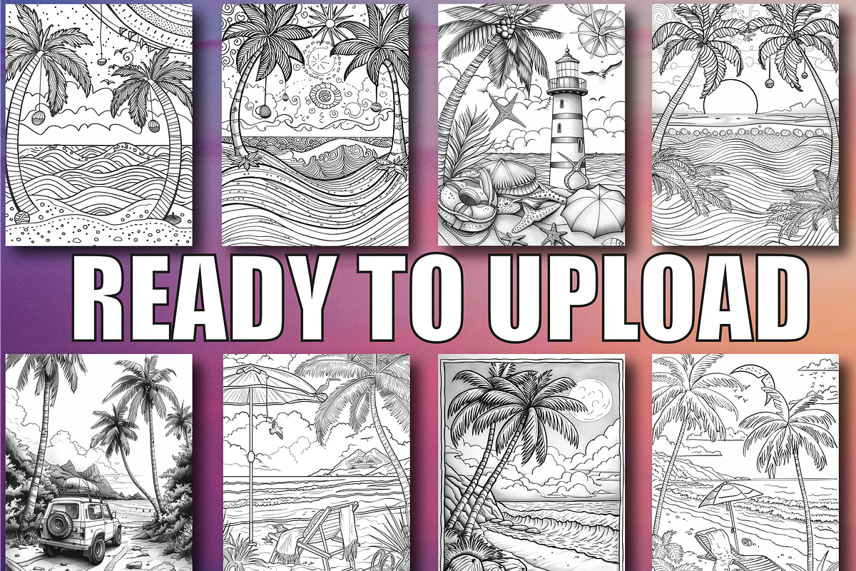 Summer Coloring Pages For Adults, a Seasonal Illustration by Design Zone (Photo 6 of 7)
