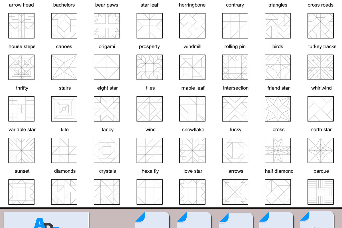Barn Quilt Blocks Geometric Patterns, a Graphic by AtacanDigital (Photo 1 of 5)
