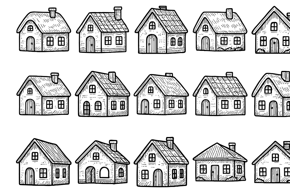 Cozy House Icons, an Object Graphic by nikagraphic