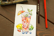 Watercolor drinks vector set, an Illustration by miminoshka (Thumbnail 5 of 7)