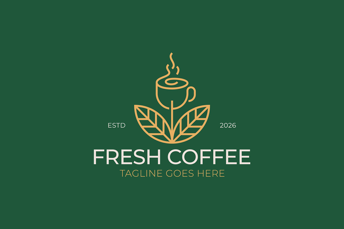 Fresh Leaf Organic Coffee Cup Logo, a Branding & Logo Template by Signatoro (Photo 1 of 3)