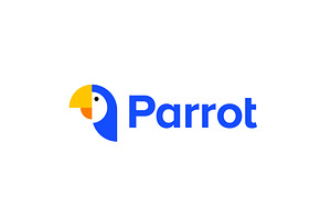 Blue parrot logo, a Branding & Logo Template by brandphant