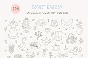 SECRET GARDEN - Cottagecore line art, a Seasonal Illustration by Madiwaso (Thumbnail 3 of 10)