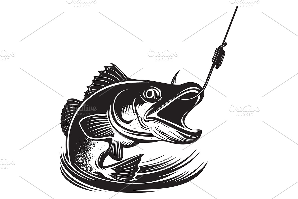 Fishing Hook and Fish Illustration, an Animal Illustration by Ghagra (Photo 1 of 4)