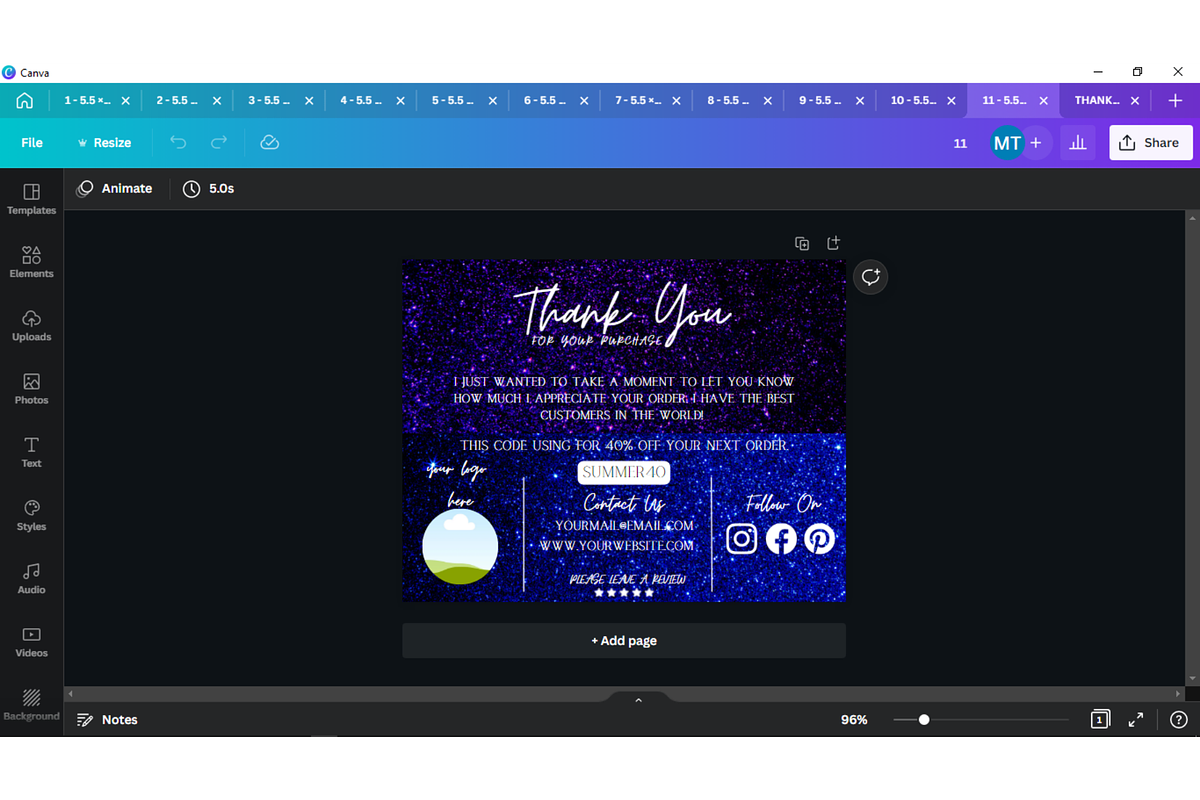 Thank You Order Card | Canva, a Card Template by tahananeart (Photo 7 of 7)