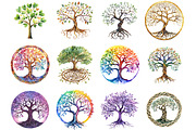 Sacred Tree of Life Clipart Bundle, an Illustration by DreamCafeArt (Thumbnail 5 of 6)
