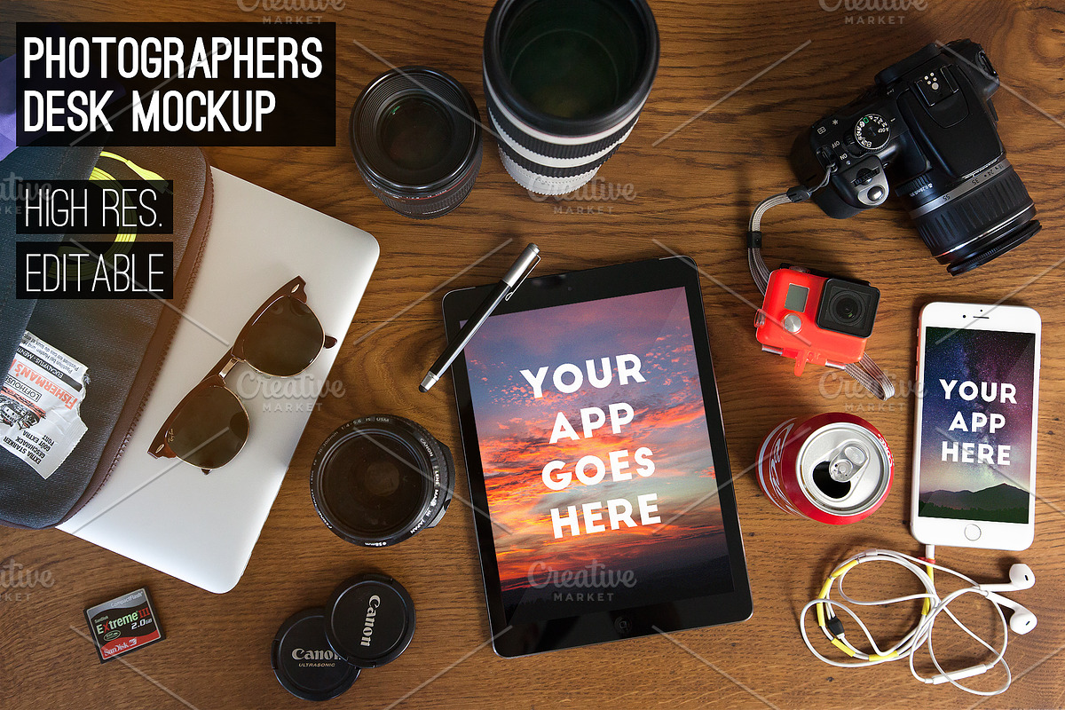 photographer's desk [MockUp Pack], a Presentation Template by The Drone Shop (Photo 1 of 4)