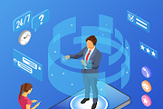 Isometric Online Customer Support, a Person Illustration by TAlex (Thumbnail 6 of 6)