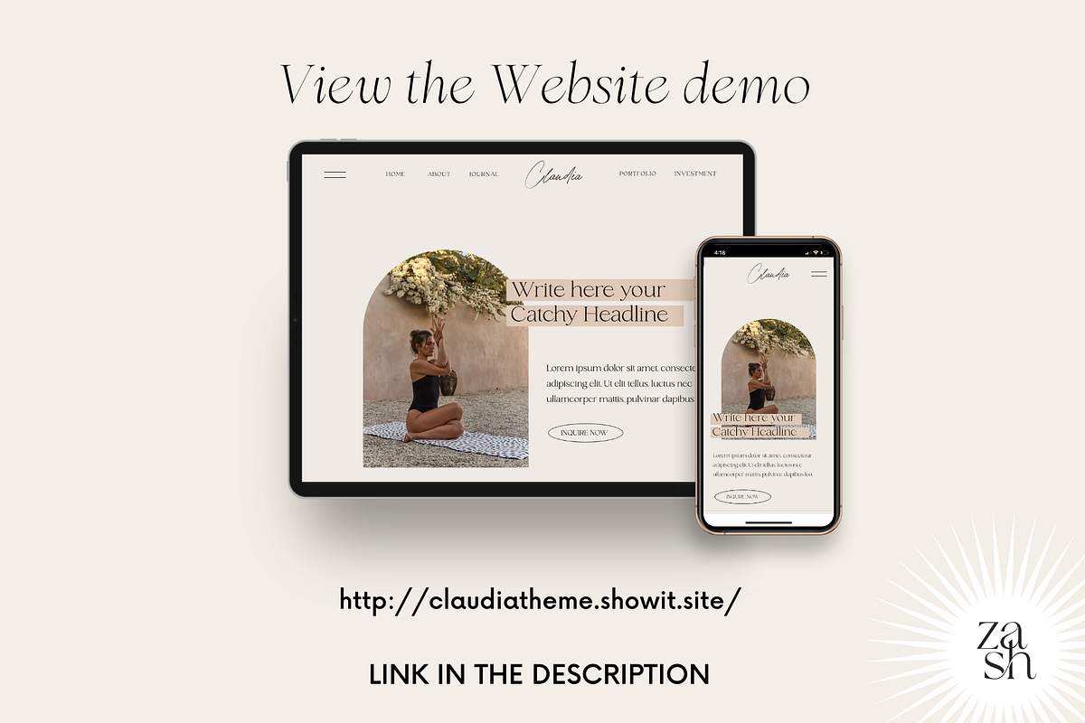Claudia Boho Showit Website Template, a Templates & Theme by Studio Zash (Photo 3 of 10)