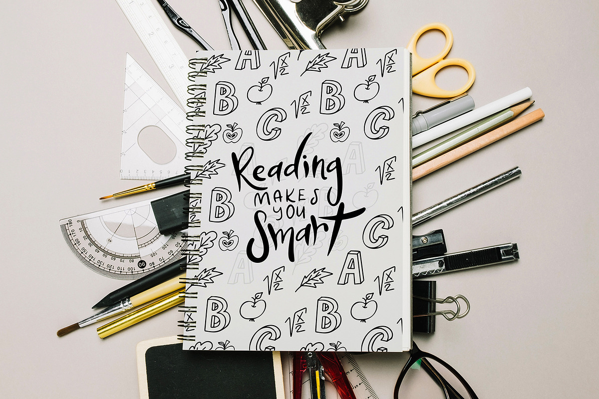 School days-clipart+lettering, an Education Illustration by Astarte_design (Photo 7 of 11)
