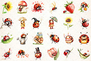 Quirky Funny Ladybug Clipart, an Illustration by DreamCafeArt (Thumbnail 3 of 6)