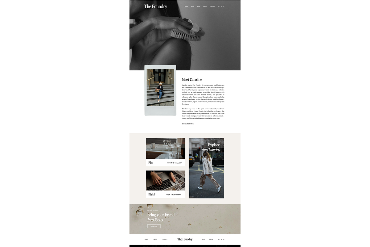 Photography Showit Website Template, a Websites & App Template by Caroline C Wilder (Photo 2 of 6)