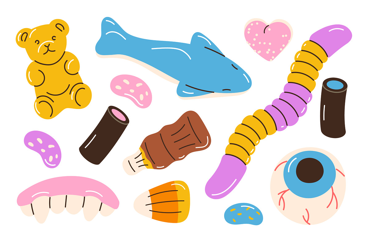 Gummy candies. Jelly sweets set, a Food Illustration by Good Studio (Photo 7 of 7)