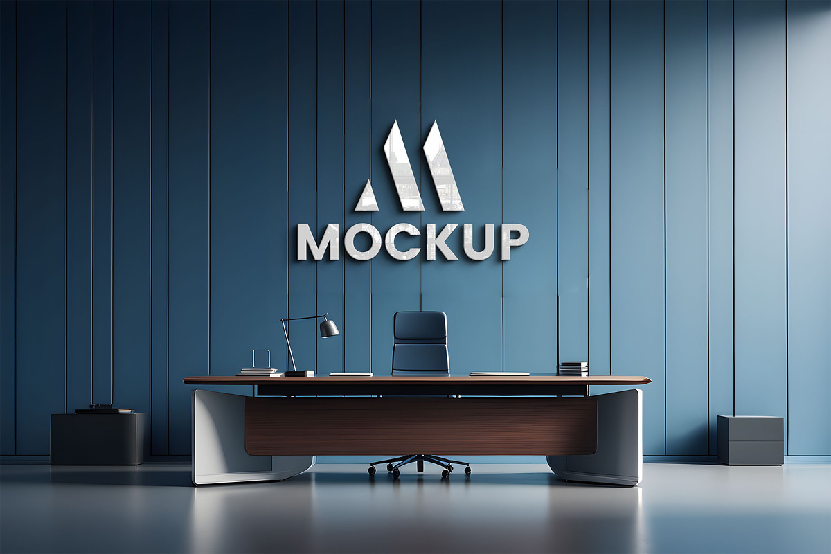 Modern Office Wall Logo Mockup, a Mockup by GenesisCreativeCo (Photo 2 of 3)