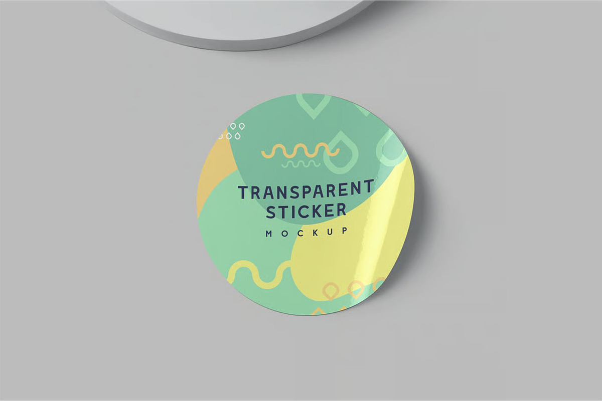 Glossy Sticker Mockup Set, a Packaging Mockup by megostudi0 (Photo 4 of 6)
