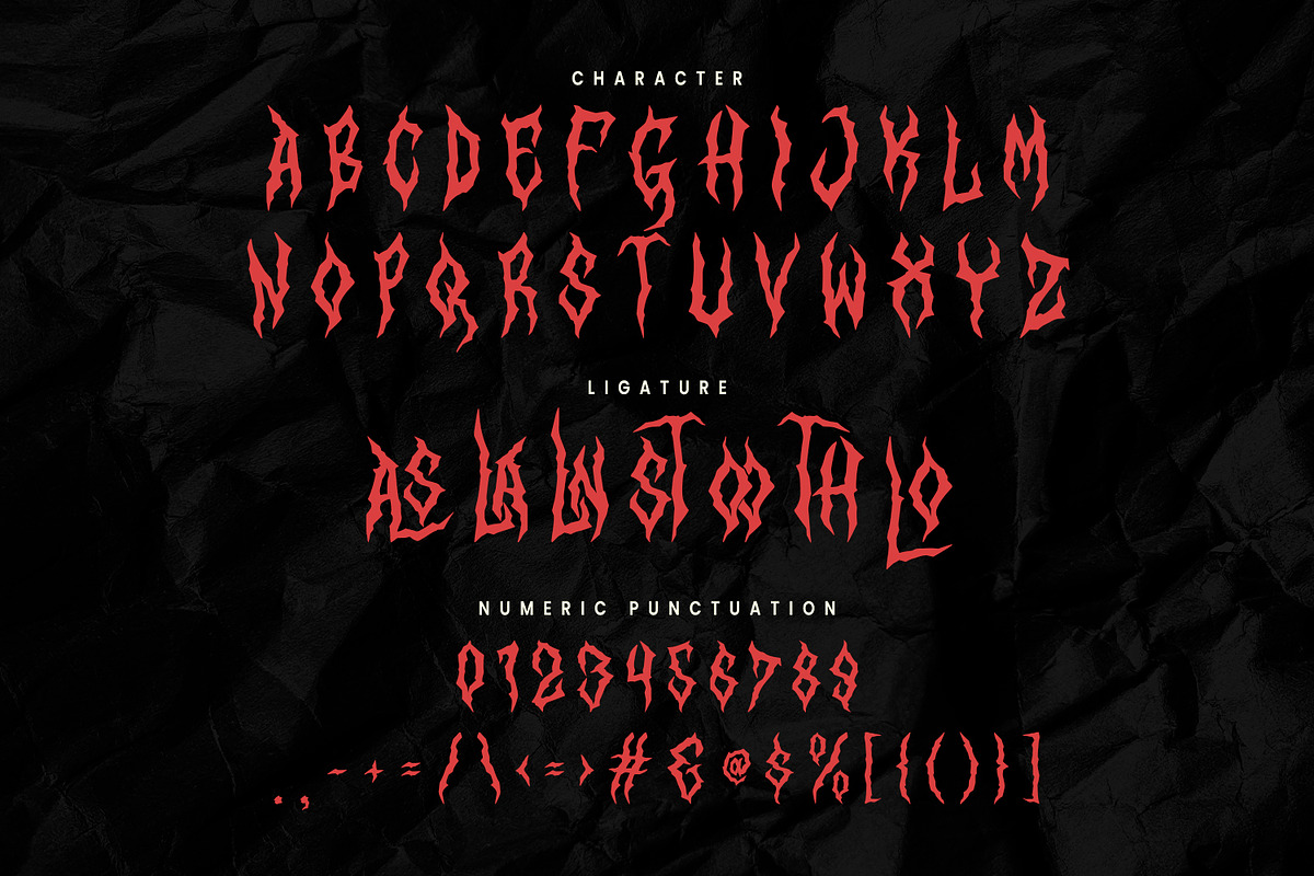 Lorque Black Metal Display Font, a Blackletter Font by Maulana Creative (Photo 6 of 7)