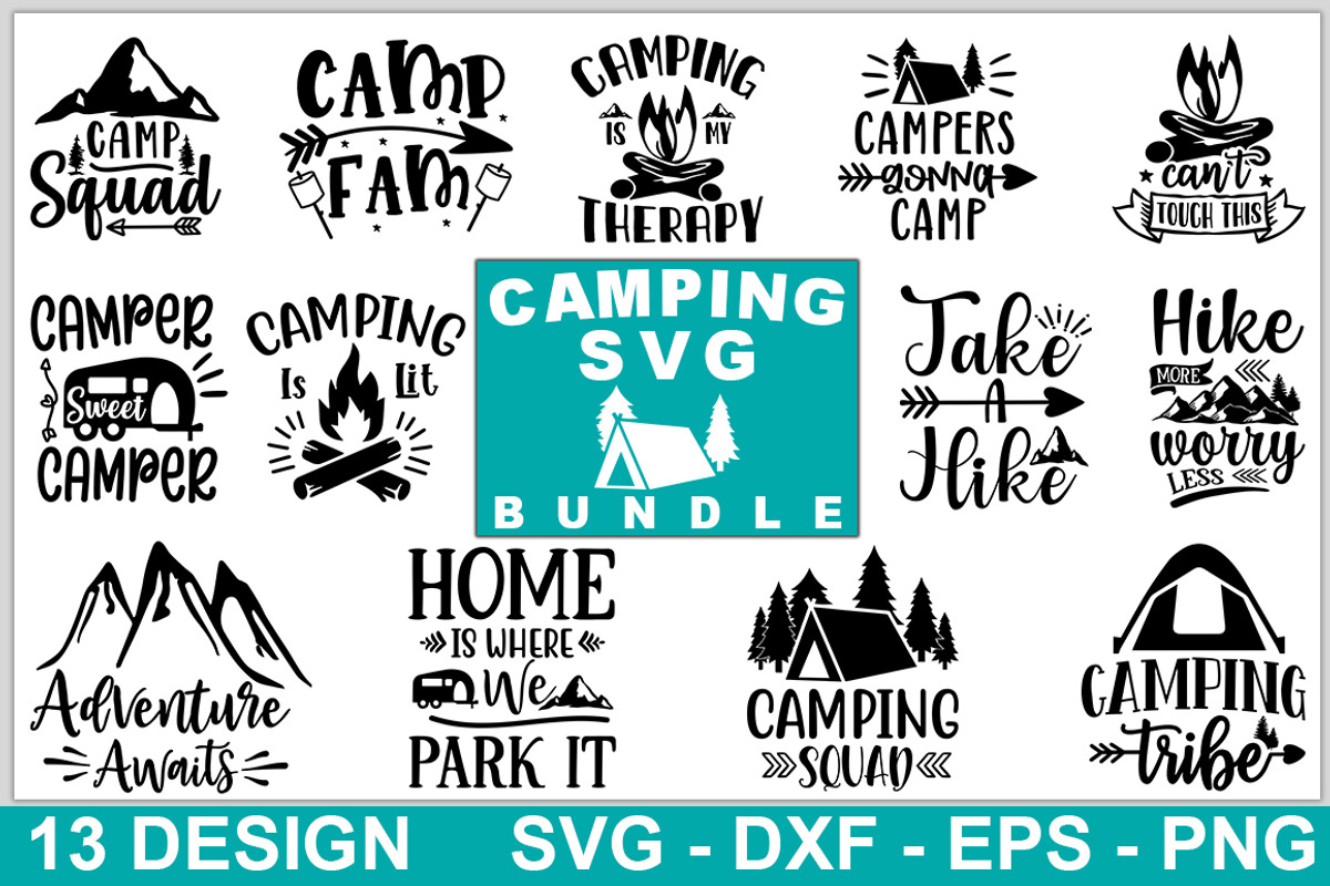 Camping SVG Bundle, an Illustration by Designvipe (Photo 1 of 5)