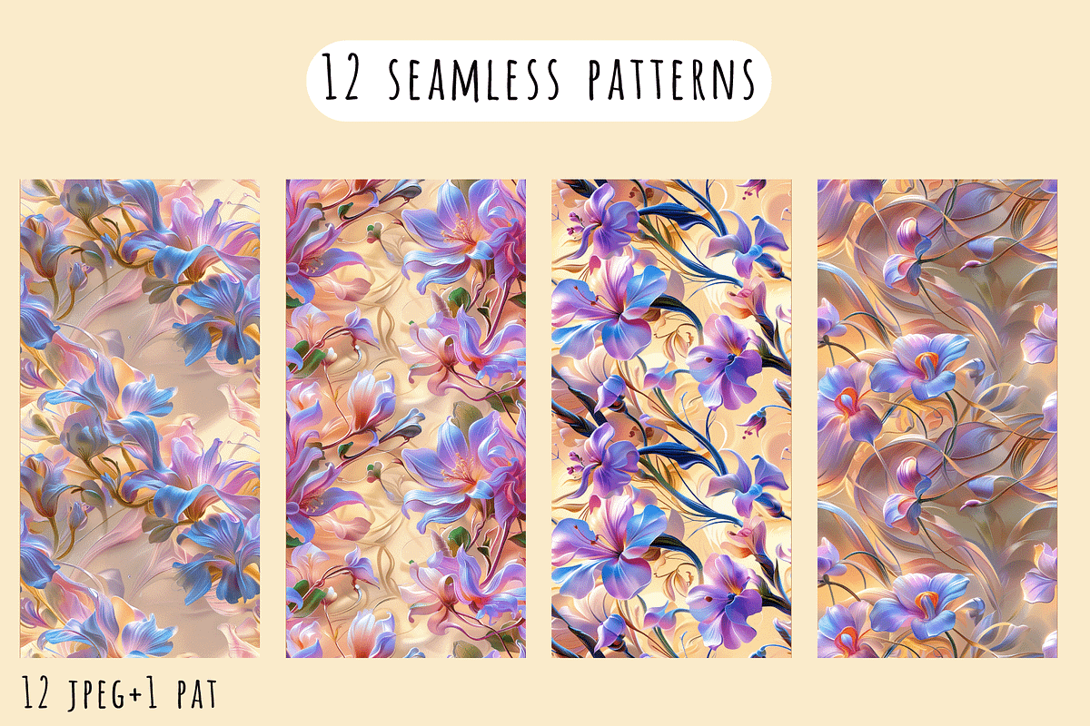 Dreamy Forals - Seamless Patterns, a Pattern Graphic by Art Sproot (Photo 3 of 5)