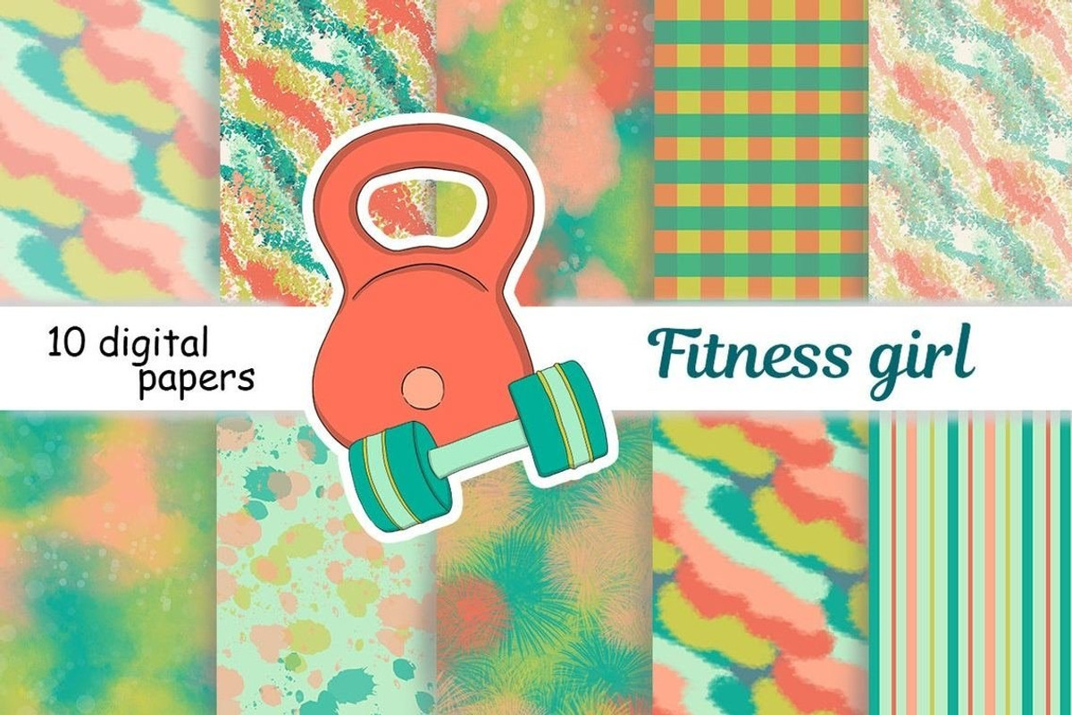 Fitness Girl Pattern, a Pattern Graphic by GlamArtZhanna (Photo 3 of 3)